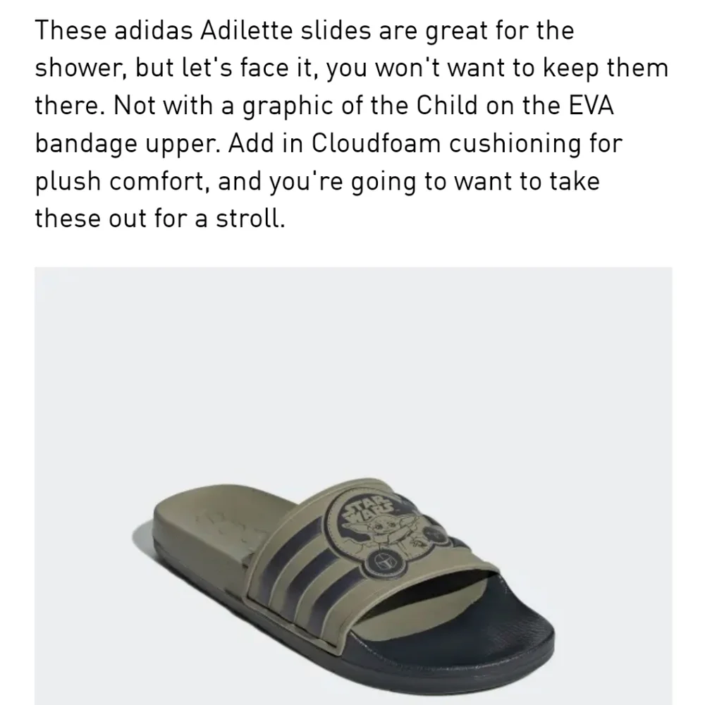 NWT Men's Adidas Adilette TND Star Wars Slides